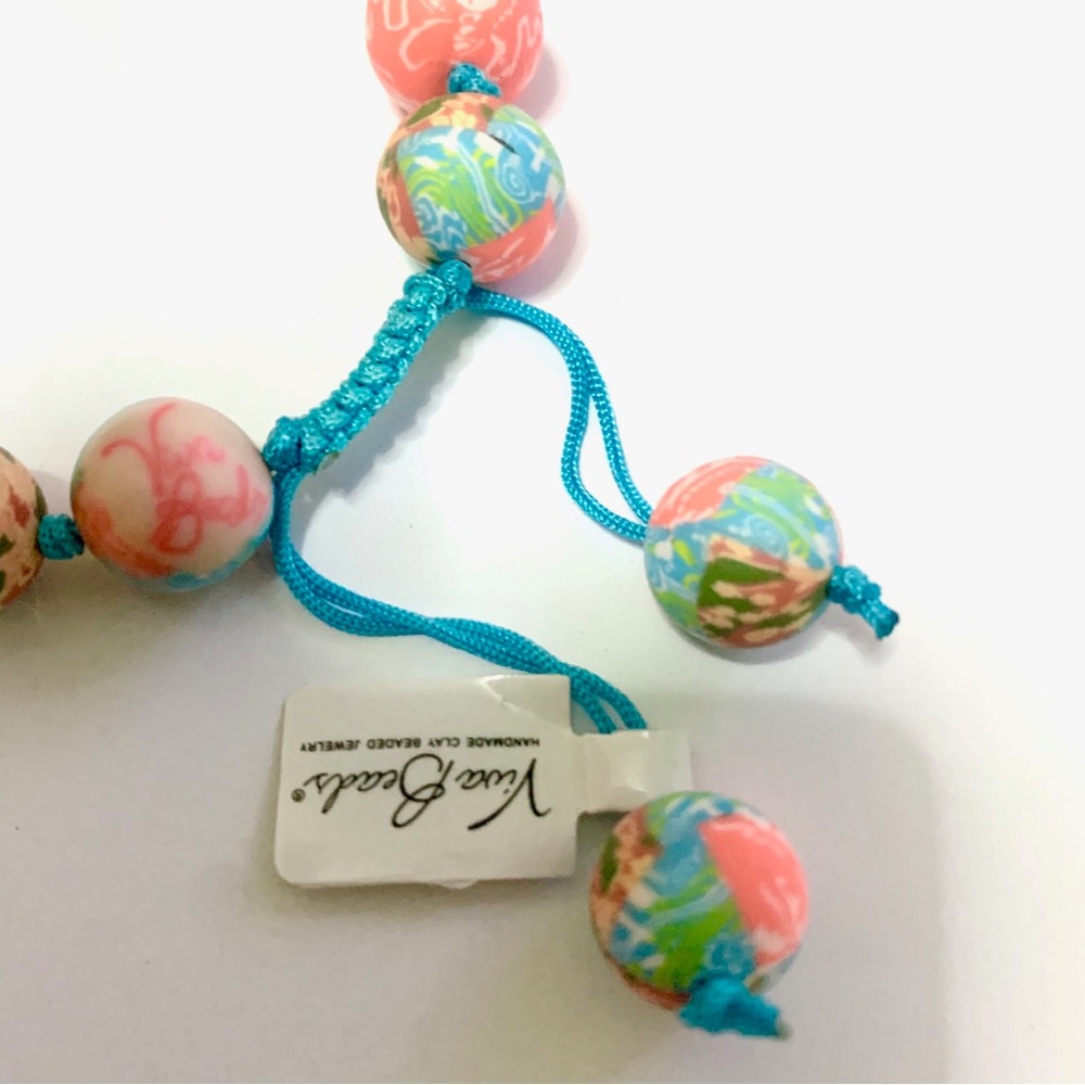 VivaBeads Chunky Handmade Beaded Bracelet | Coral Reef | Adjustable Fit - Picture 3 of 3